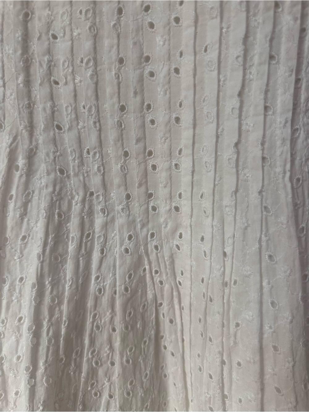 aerie White Cotton Eyelet Mini Dress with Embroidered Detail, Large - Picture 12 of 13